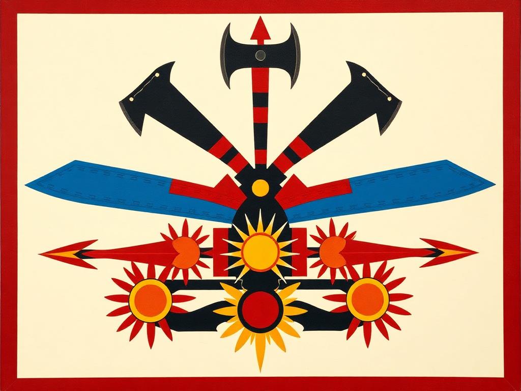 Artwork in the style of Afro-Brazilian Geometric Symbolism